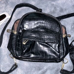 Mini black croc backpack 🏴‍☠️♠️